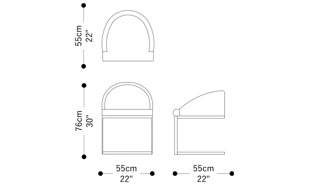 Image of the main dimensions of the product